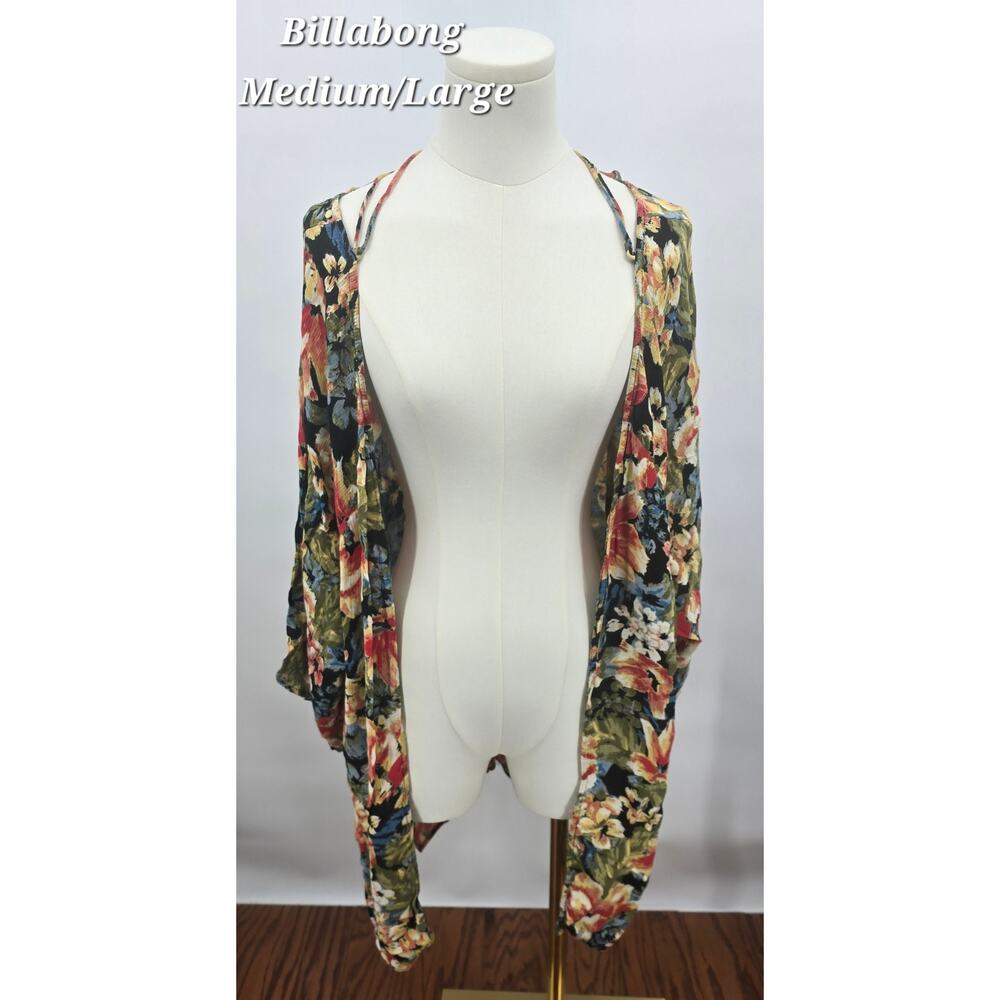 Billabong Dreamy Desert Cardigan Boho Indie Festival Earthy Botanical Layering